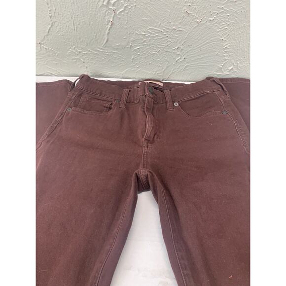Madewell High Riser Skinny Jeans Size 27 Womens Stretch Maroon Burgundy - Picture 2 of 5